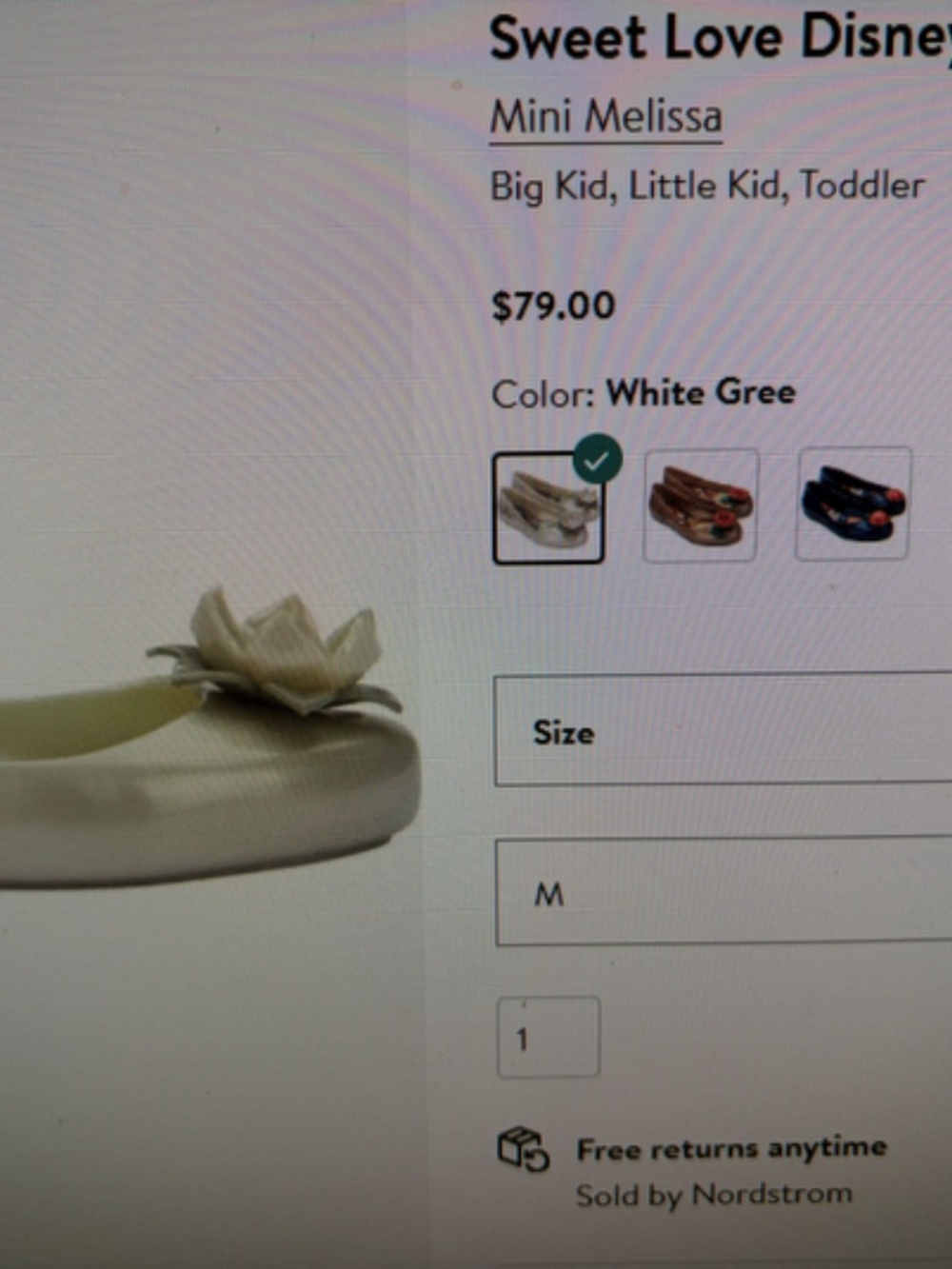 Brand new little girl size 3 Mini Melissa Sweet Love Disney Princess Flat shoes - Picture 6 of 6